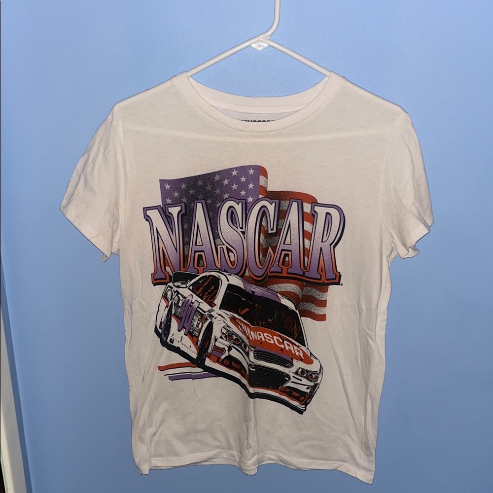 NASCAR White Cotton Blend Tee
